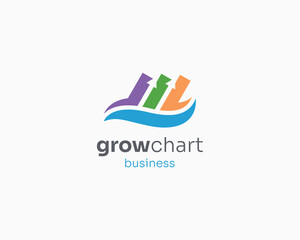Colorful growing chart technology logo