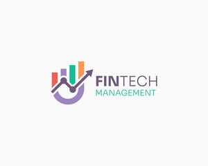 Colorful growing chart business logo