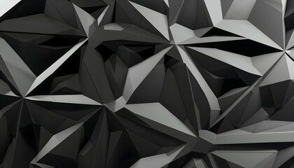 Design an abstract graphic featuring a black low poly background texture in a 3D rendering Generative AI