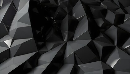 visually captivating 3D rendering of a black low poly background texture Generative AI