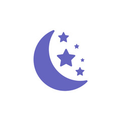moon and stars on blue background