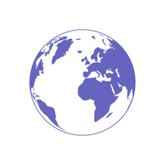 blue globe isolated on white