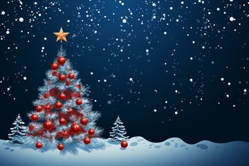 Fototapeta premium Vibrant and festive Christmas elements with ample room for your text