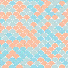 Circle of pattern seamless background, fish scales, Pastel Color background, bright colors pattern. Vector Illustration background, pastel seamless pattern. © phichet