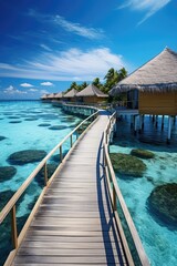 Beautiful Maldives travel destination. Generative AI