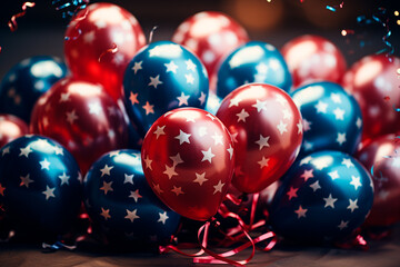  background with colorful balloons. american flag.