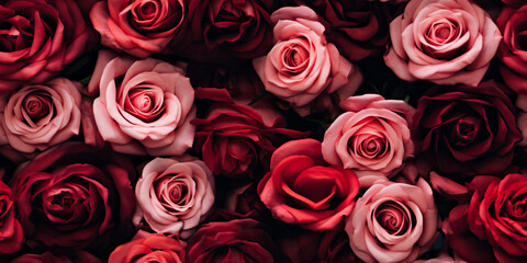 Red Roses Seamless texture. Beautiful floral pattern that repeats.