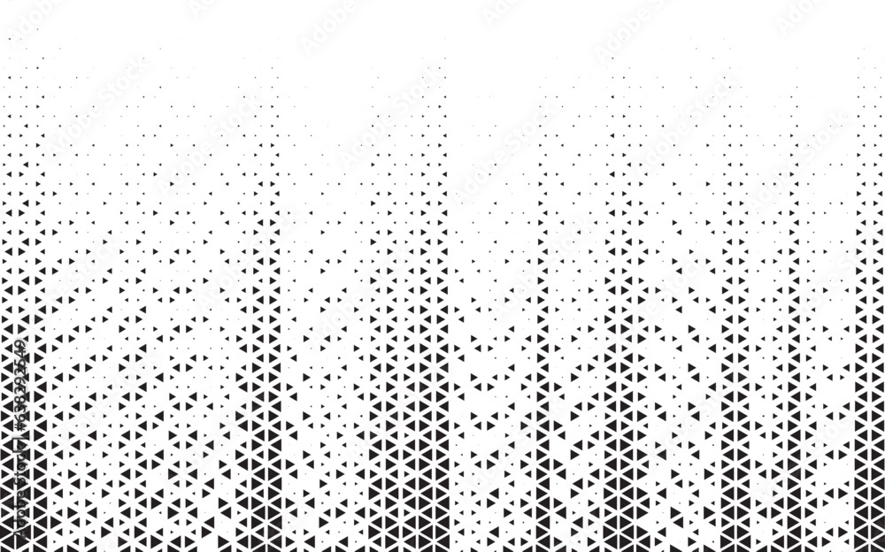 Poster abstract triangle halftone background. triangle vector abstract geometric background. Halftone triangular retro 80s pattern. Minimal style retro dynamic wallpaper.