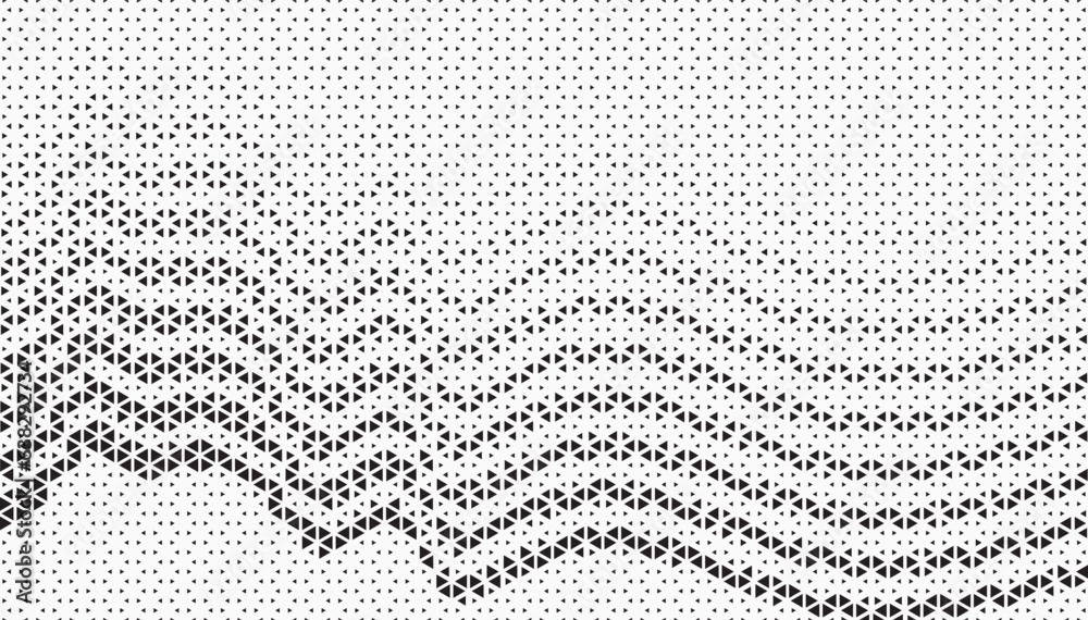 Poster Halftone abstract background. Wavy triangular texture. Vector illustration.