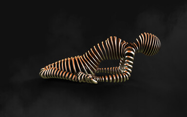 3d Illustration of model slice girl in yoga poses on black background with clipping path. Yoga concept.