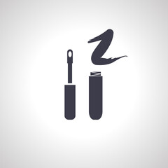 mascara for eyes icon. Open tube of mascara icon.