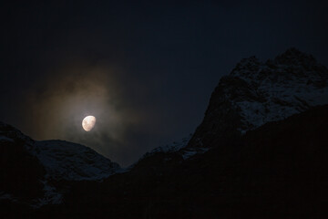 moon over the mountains