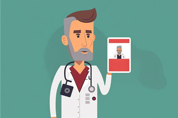 Doctor hold identification document, illustration generative AI