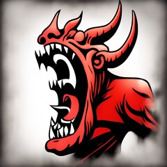 Fototapeta premium Screaming Devil, Generative AI Illustration
