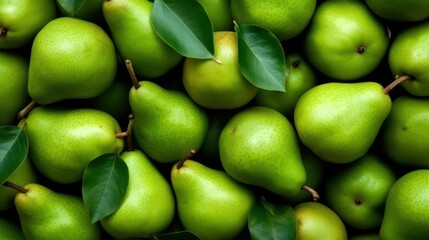 Fresh pears full background top view 