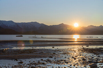 sunrise over the lake
