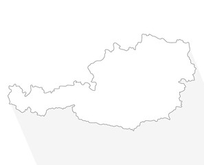 Austria map. Flag of Austria