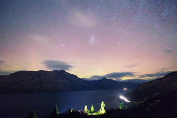 sunset over the lake