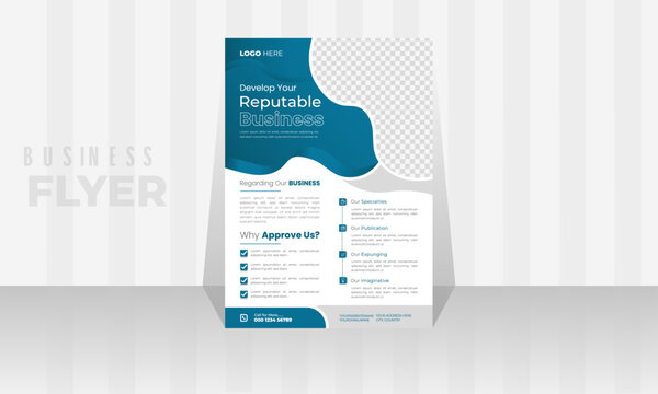A4 size- Modern Stylish Business Flyer Design Template. 