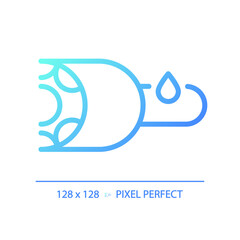 2D pixel perfect gradient soundproofing solution gradient icon, isolated vector, soundproofing blue thin line illustration.