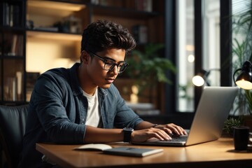 Young Programmer Coding from home office