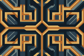 Modern geometric shapes patterns, seamless vector illustration. Pattern designs with modern geometric shapes can be printed as a background image or used for rugs, carpets, or textile fabric.