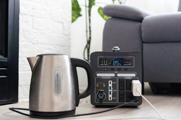 Charging station. Generator power bank battery in the absence of electricity. Charging for phone,...