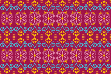 ikat traditional.Abstract ethnic aztec geometric pattern design for background.Tribal seamless colorful geometric pattern,fabric,clothing,carpet,textile,wrapping,batik,embroidery,knitwear