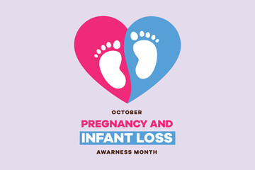 Pregnancy and infant loss awareness month concept. Colored flat vector illustration isolated. 
