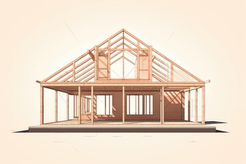 New framing construction of house, ai generated