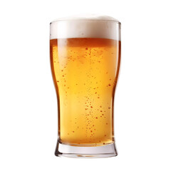 Glass of beer on transparent background. Generative ai design concept.