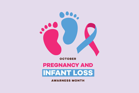 Pregnancy and infant loss awareness month concept. Colored flat vector illustration isolated. 