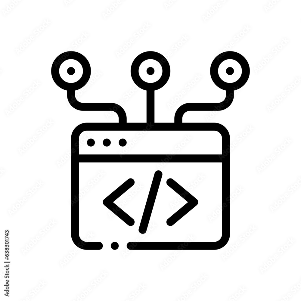 Wall mural algorithm line icon