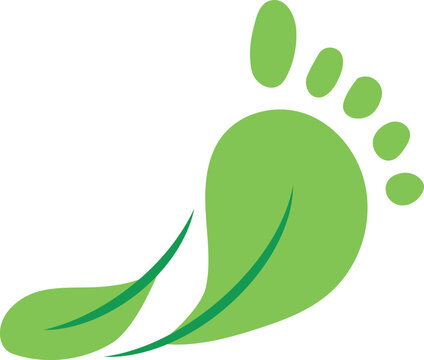 Hand drawn vector foot recycle icon. eco footprint isolated. Recycle sign for ecological design zero waste lifestyle.
