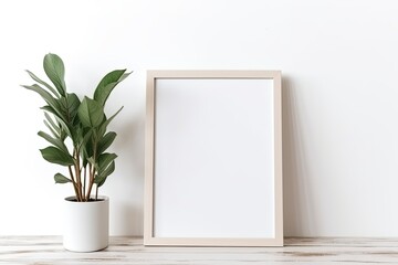 Frame mock-up in minimal interior design minimal art concept