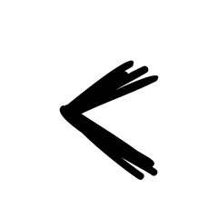 Obraz premium Left angle bracket brush stroke in doodle brush hand drawn style isolated on white background. For abc, education, logo, branding, font, alphabet, signboard, lettering, presentation.