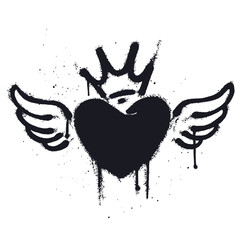 Graffiti spray paint Symbol Love Isolated Vector © Titikdrawn