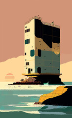 house on the beach near the sea