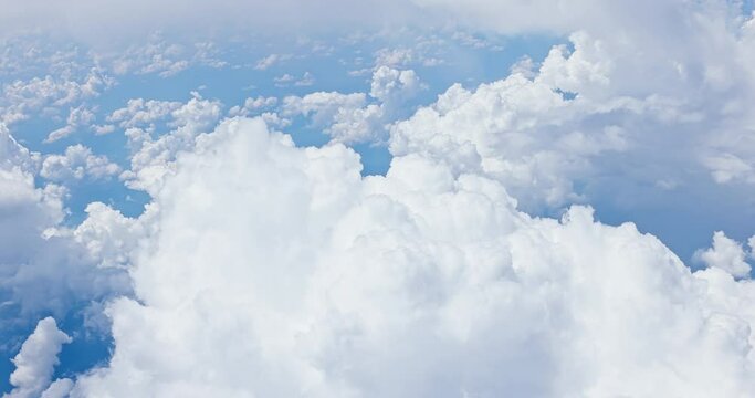 Aerial photography of clouds and earth scenery in the sky