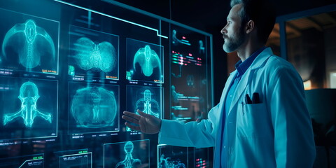 respiratory condition, such as asthma or COPD, using holographic visuals to showcase the impact on the lungs. Generative AI