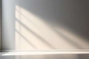 shadow from window on white wall background for display products