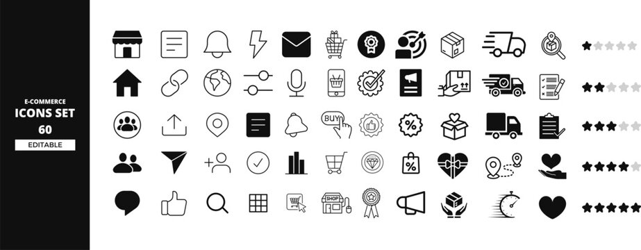 E-commerce Editable Icons set
