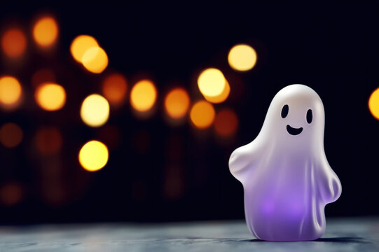 Ghost Halloween bokeh background created with Generative AI technology