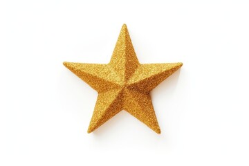 Fototapeta na wymiar Golden glitter star isolated on white background