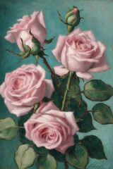 Pink Roses - Flowers in a Vase