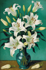 White Lilies - Flowers in a Vase