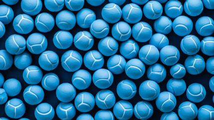 Pattern of new blue tennis balls
