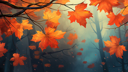 illustration of autumn leaves