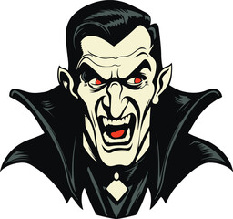 Cartoon Dracula, Halloween Dracula, Vampire, Vector illustration, SVG