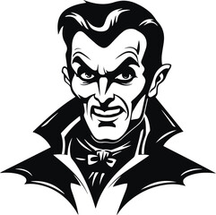 Cartoon Dracula, Halloween Dracula, Vampire, Vector illustration, SVG